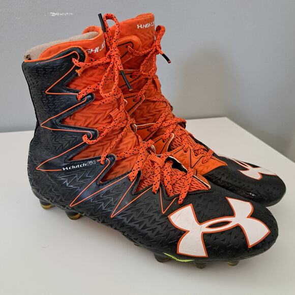 Under Armour Other - Under Armour Highlight Clutchfit Football Cleats Orange and Black Men's 9